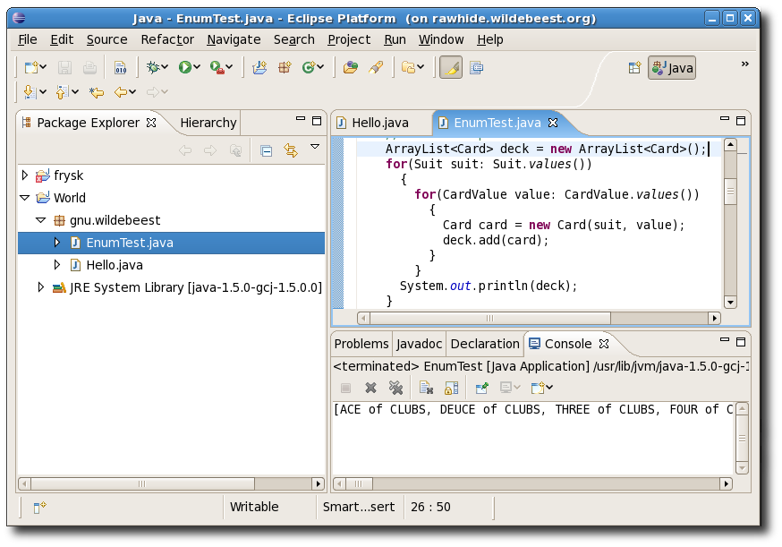 Eclipse on Fedora using GCJ 1.5 language support